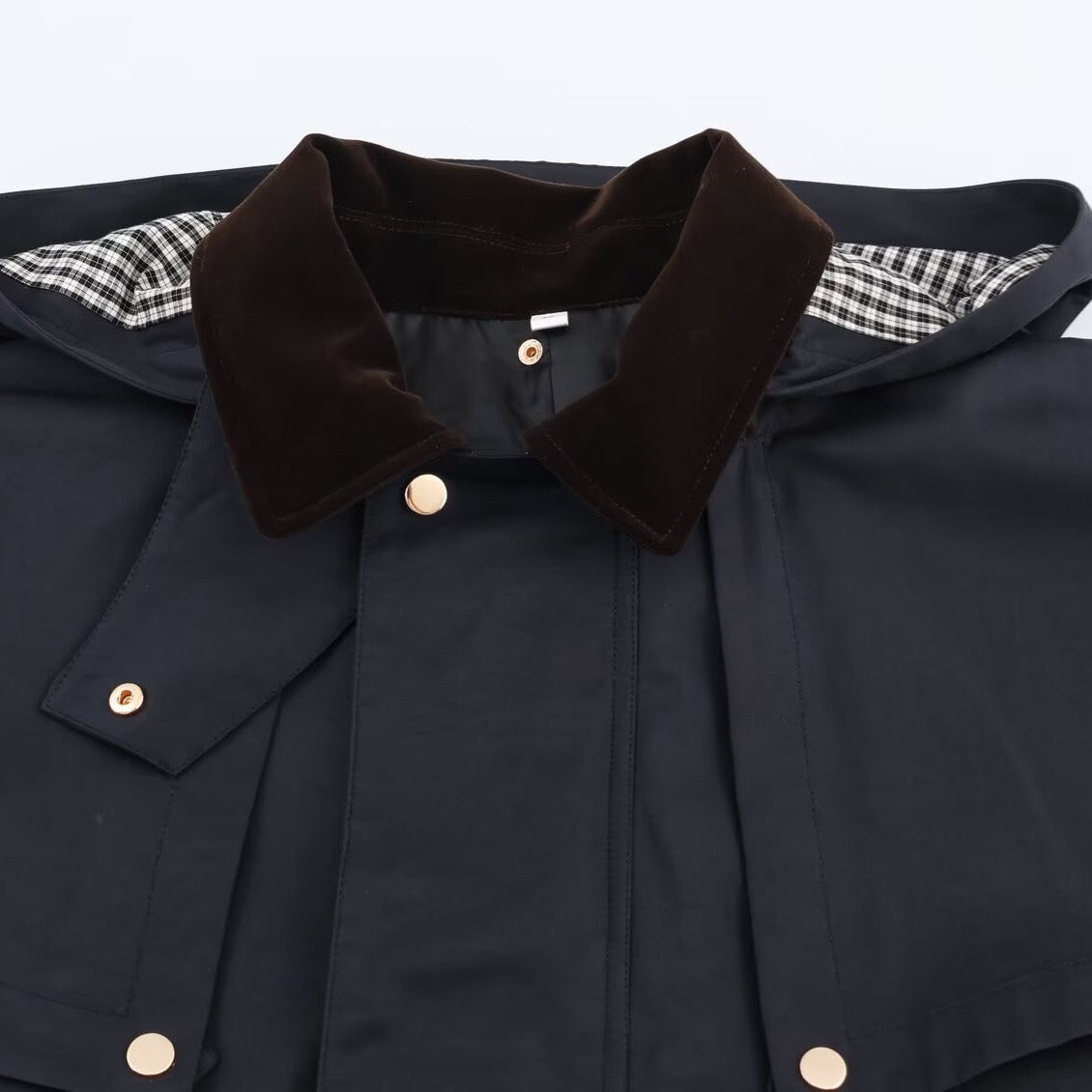 Veste imperméable bleu marine avec capuche - NUN0114