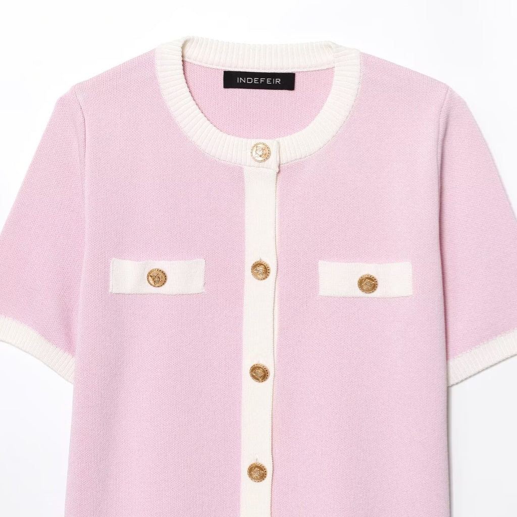 Cardigan en maille rose
