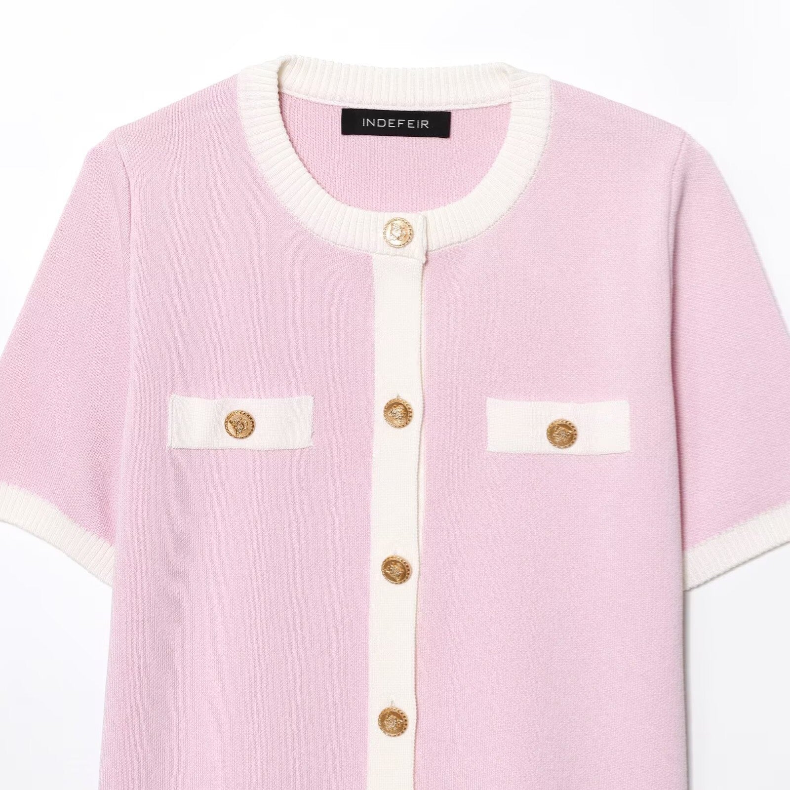 Cardigan en maille rose