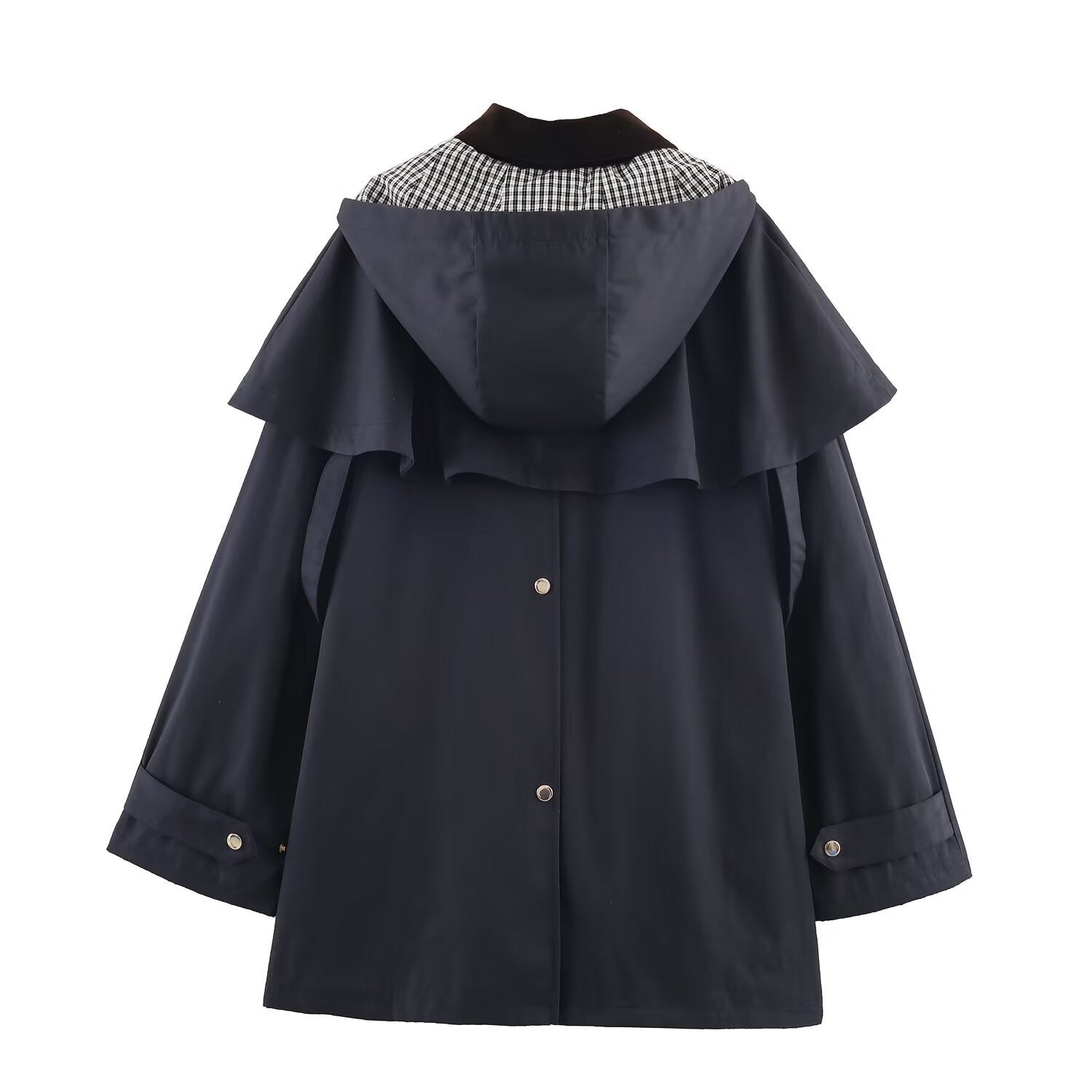 Veste imperméable bleu marine avec capuche - NUN0114