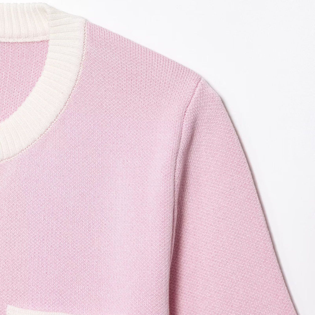 Cardigan en maille rose
