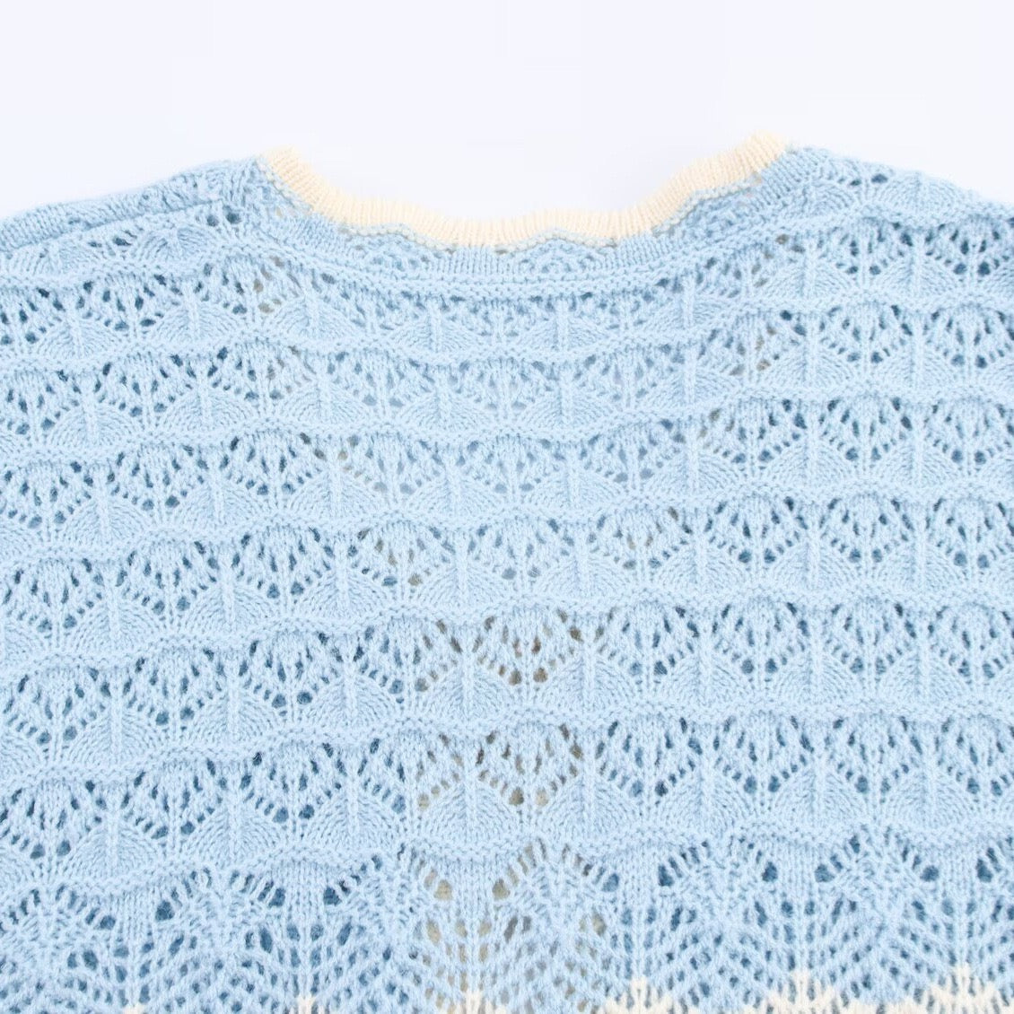 Cardigan ajouré bleu ciel - NUN0116