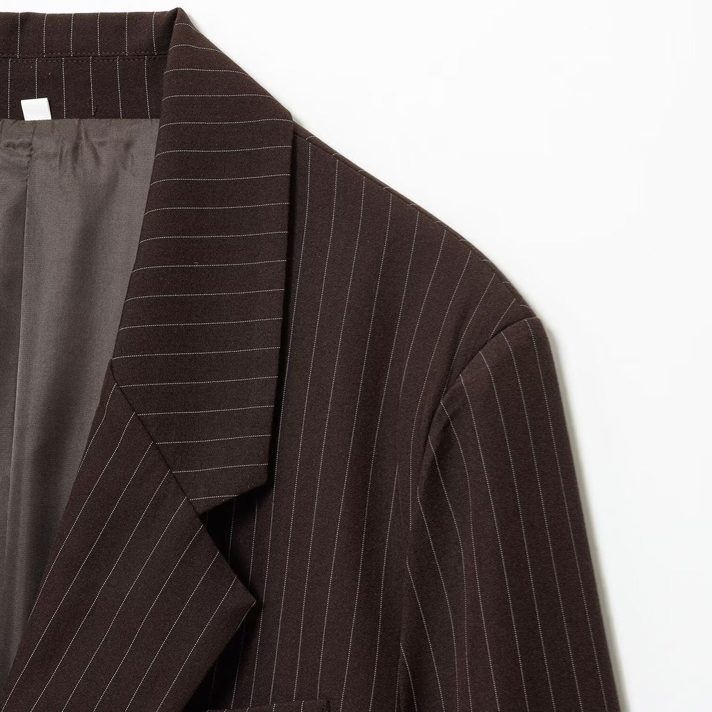 Blazer marron à rayures - NUN0111