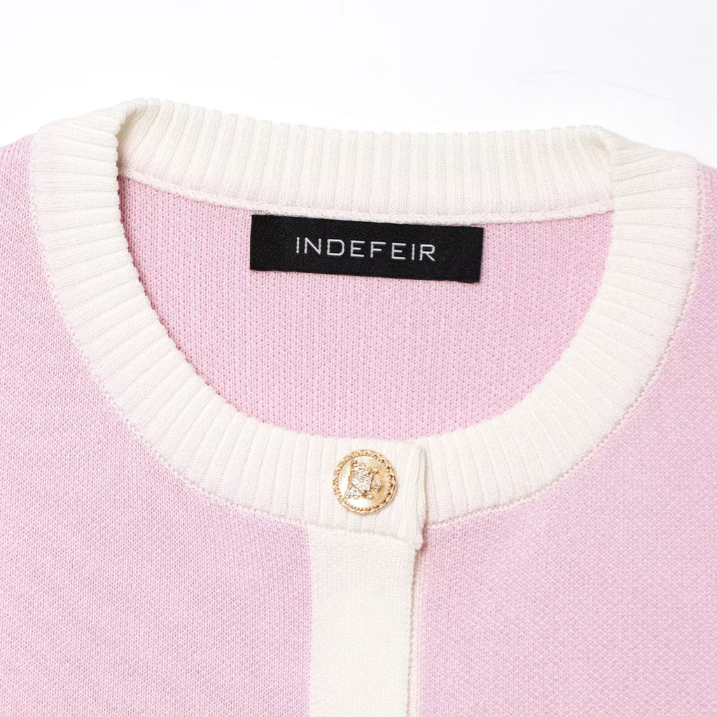 Cardigan en maille rose