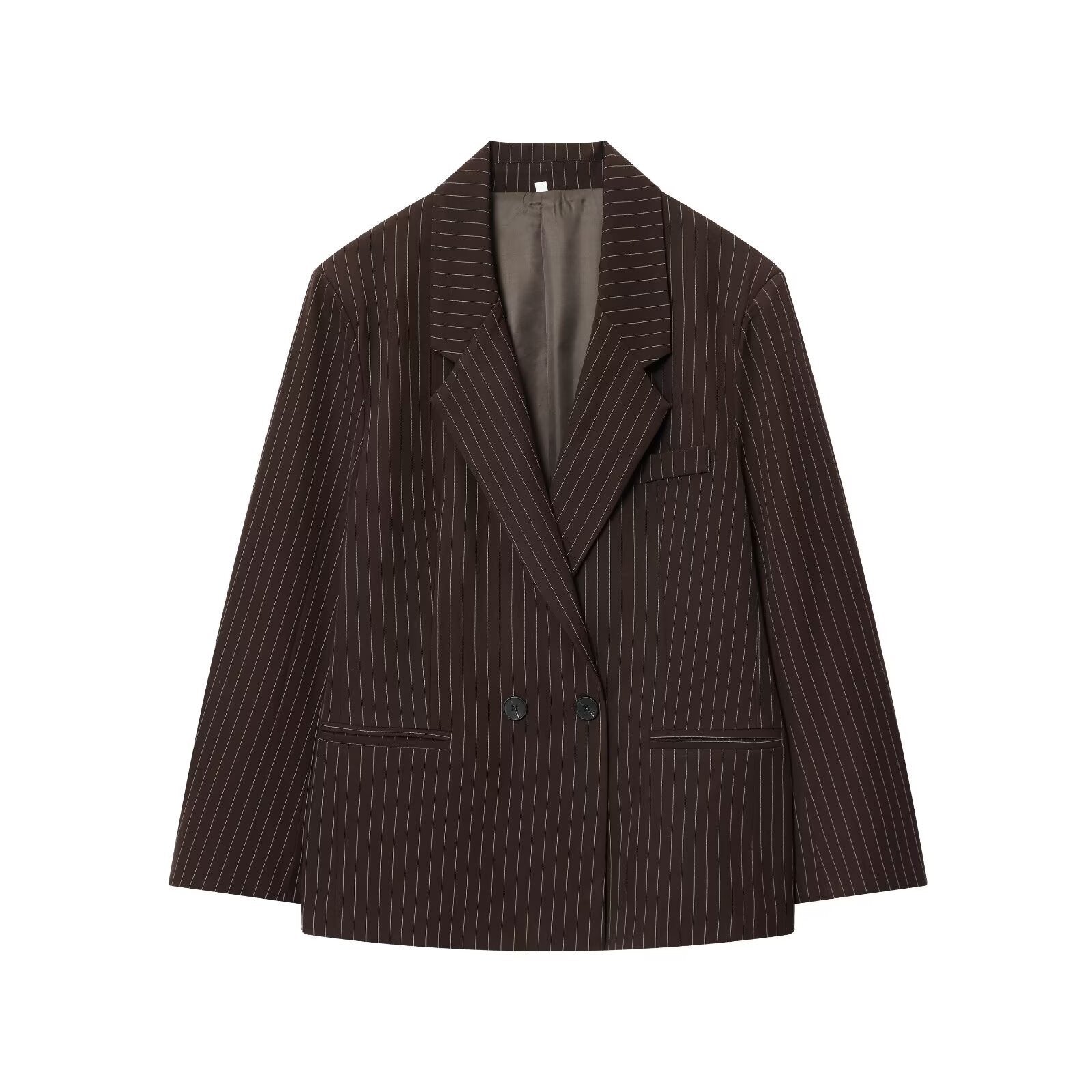 Blazer marron à rayures - NUN0111