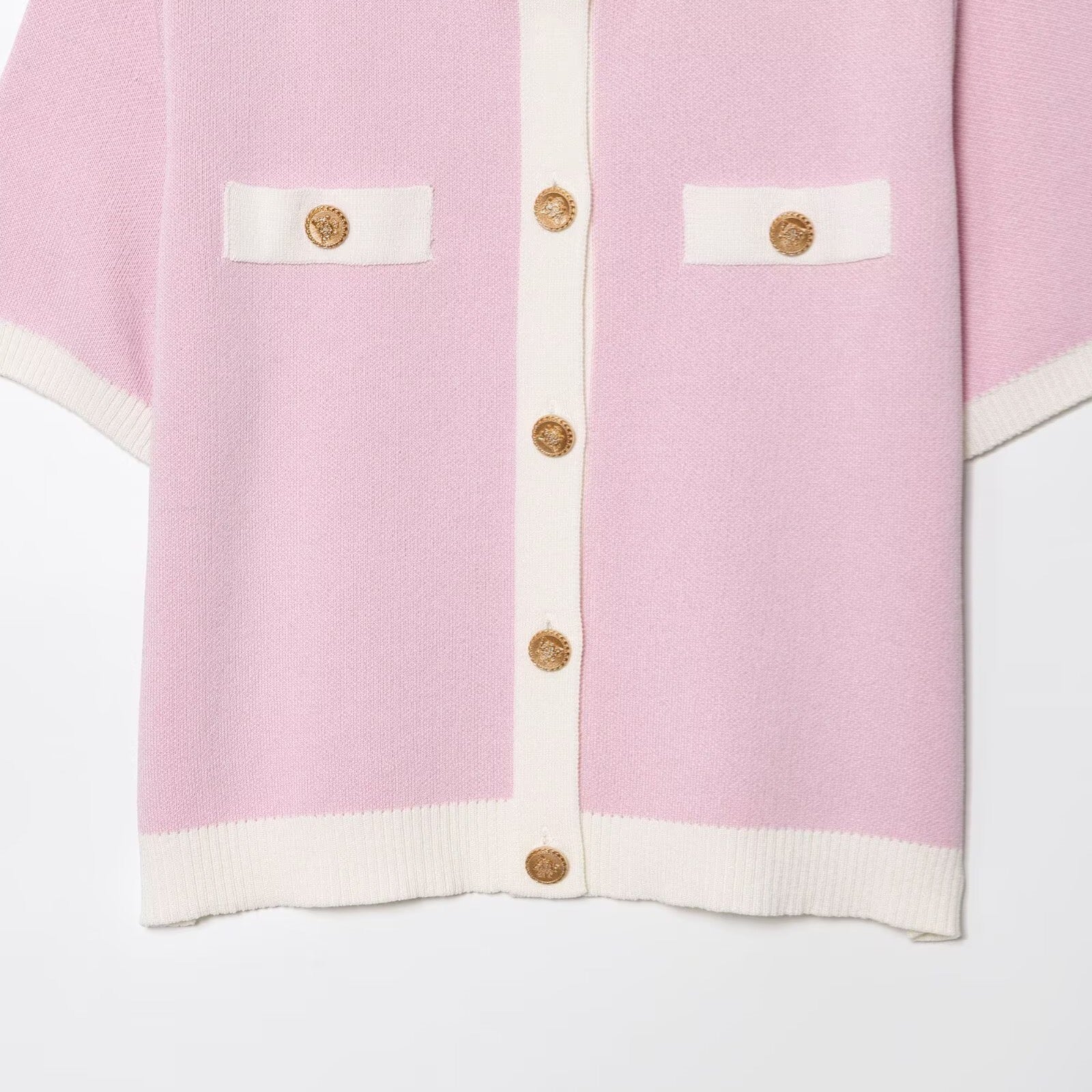 Cardigan en maille rose