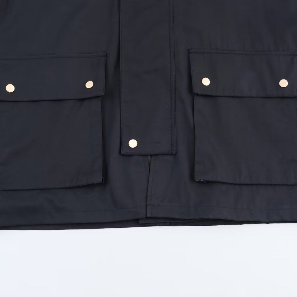 Veste imperméable bleu marine avec capuche - NUN0114