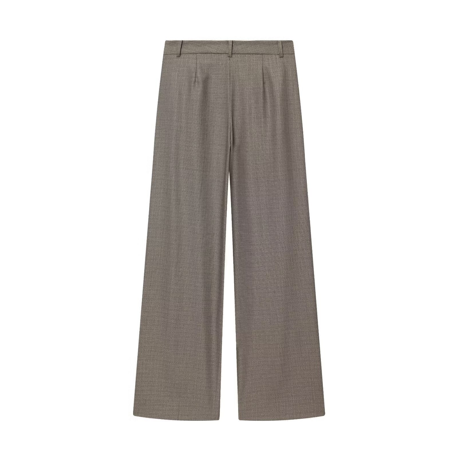 Pantalon droit gris à pinces - NUN0112