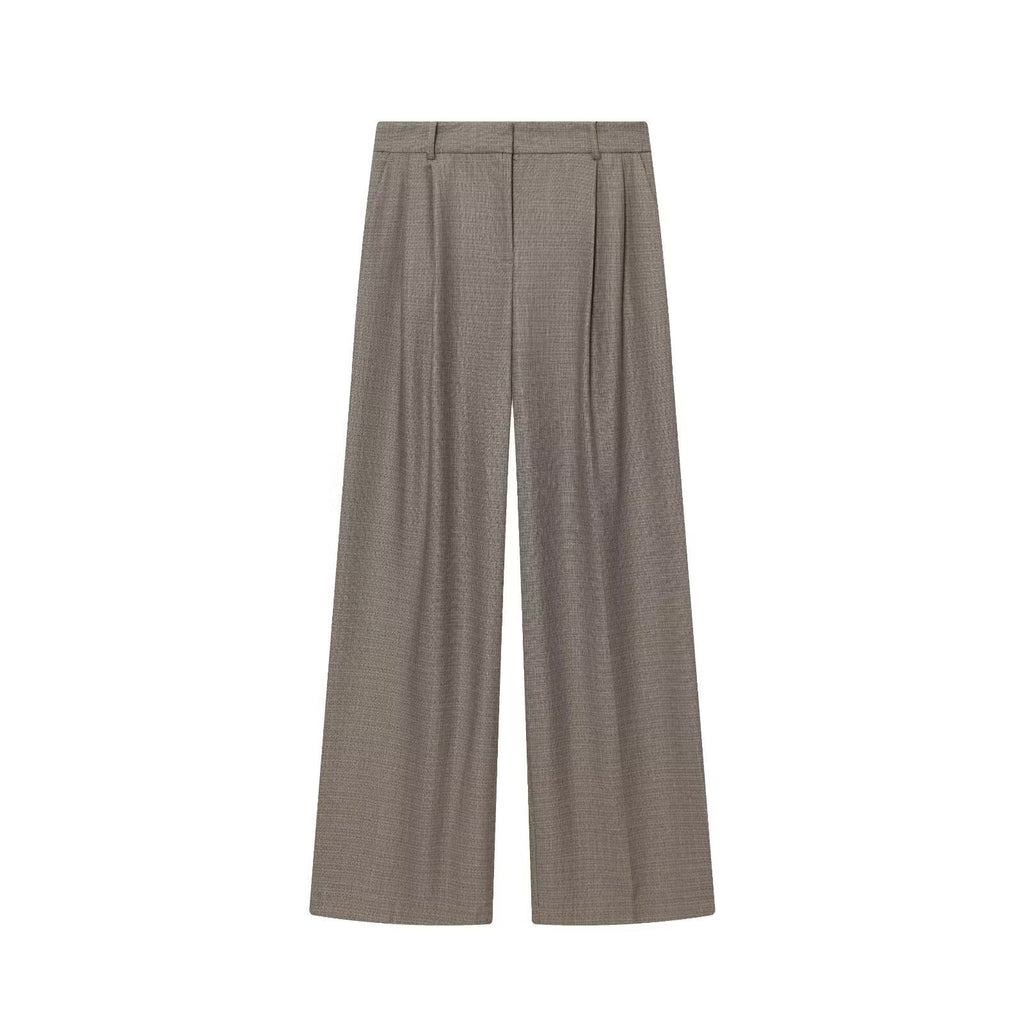 Pantalon droit gris à pinces - NUN0112