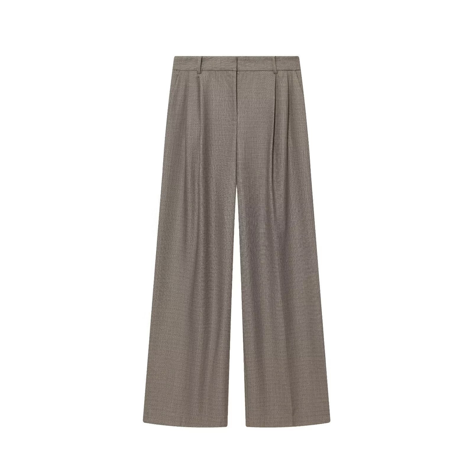 Pantalon droit gris à pinces - NUN0112
