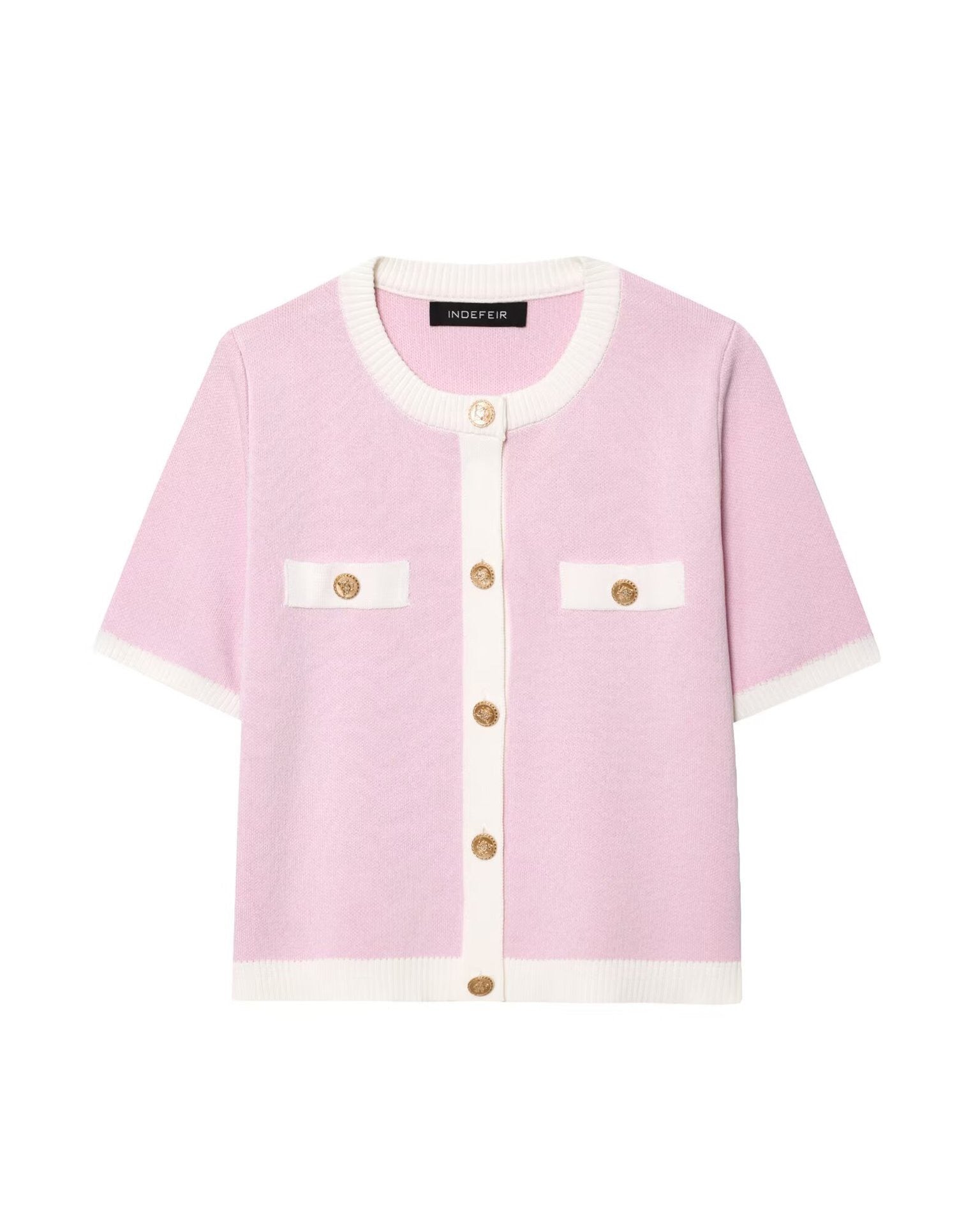Cardigan en maille rose