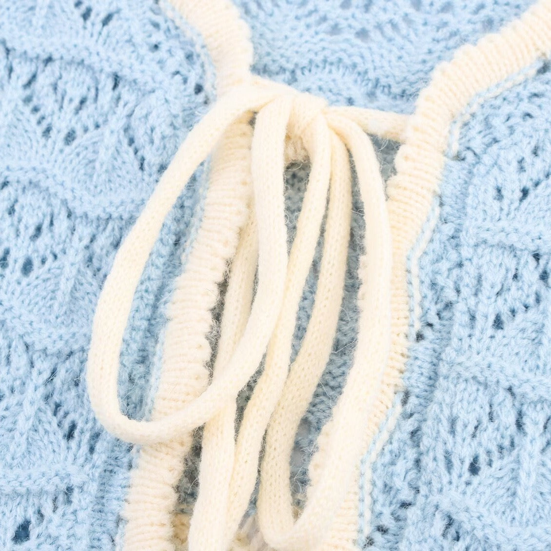Cardigan ajouré bleu ciel - NUN0116